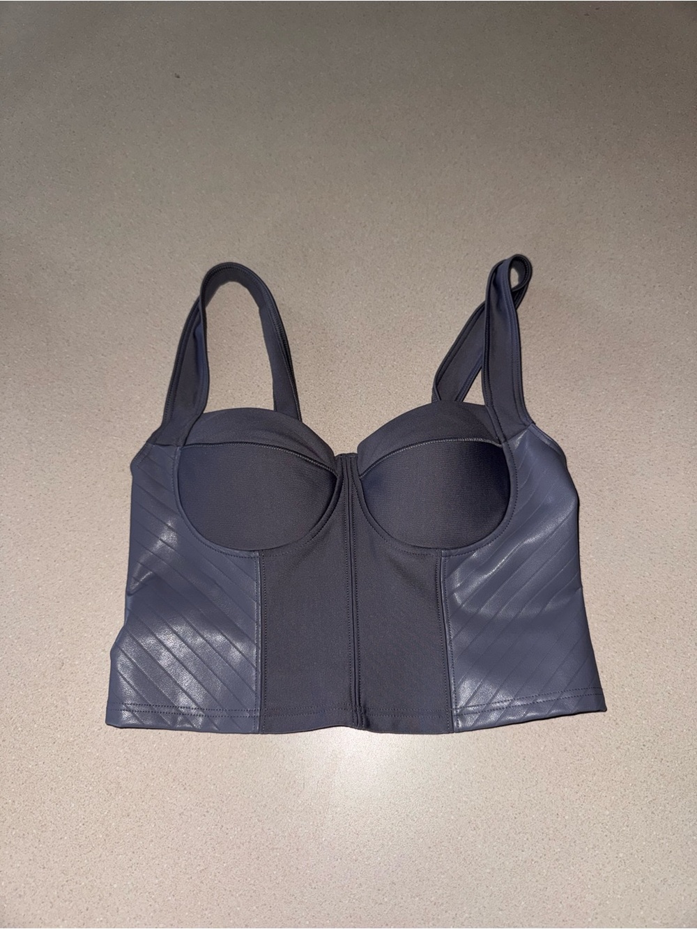 Alo Yoga Structured Bustier Crop Top - Dark Gray